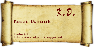 Keszi Dominik névjegykártya